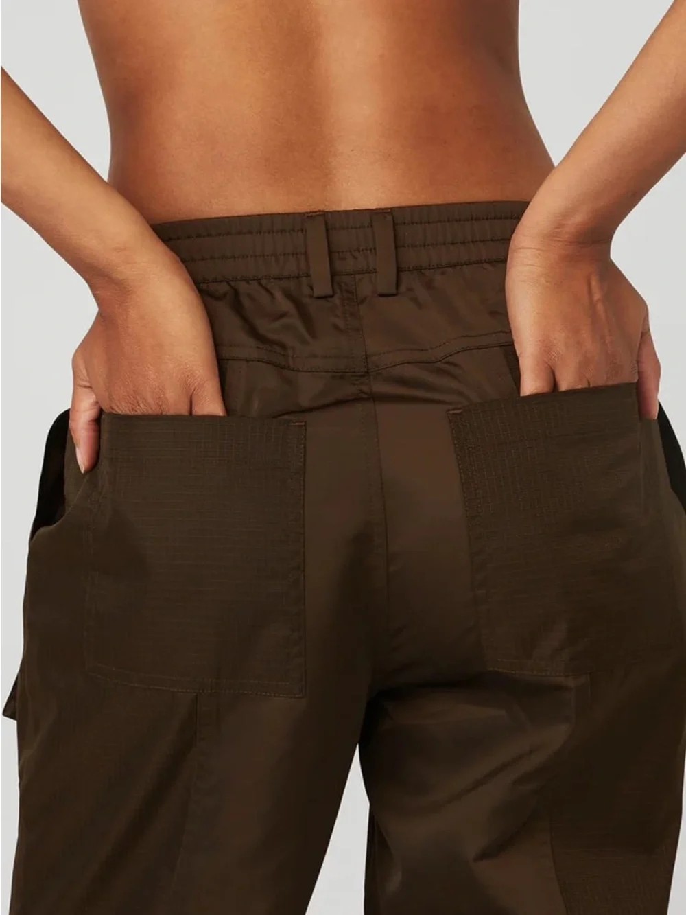 Alo Yoga Blaze Trouser Pants Espresso Brown Ripstop Utility Straight Size XS